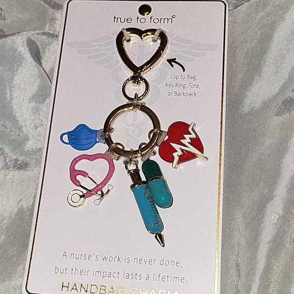 True to Form NURSE Keychain BAG Charm FOB Brand New On Card HL Rt Te - Picture 2 of 3